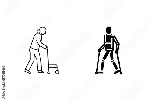 Mobility Aids Elderly Person, Walker, Crutches, Disability, Assistance, Support, Walking, Rehabilitate
