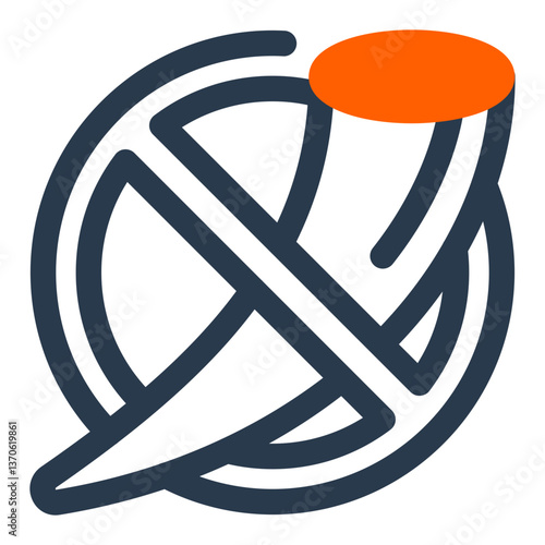 No Poaching Symbol with Crossed Ivory Horn