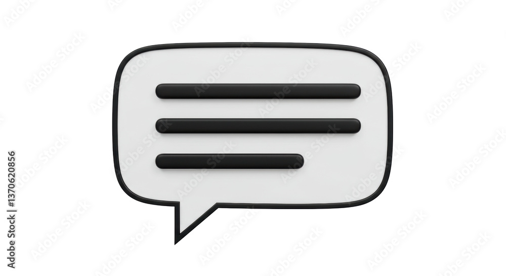 Isolated Speech Bubble with Text Lines Isolated Speech Bubble with Text Lines