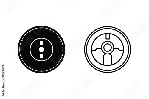 Weight Plate Icons Fitness, Gym, Workout, Exercise, Black, Line, Design, Symbols, Graphic, Elements