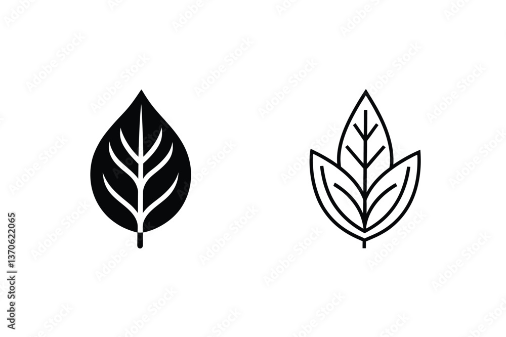 Simple Leaf Icons Nature, Botany, Ecology, Minimalist, Design Elements Simple Leaf Icons Nature, Botany, Ecology, Minimalist, Design Elements