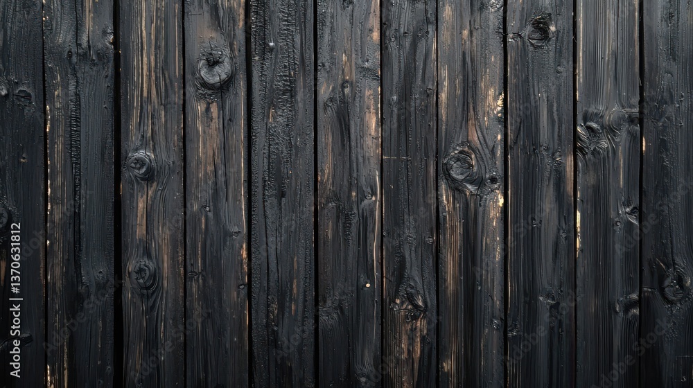 Fototapeta premium black wood charcoal burn Japanese pine wooden floor for background.