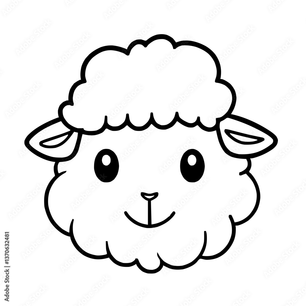 Cute Fluffy Sheep Illustration Cute Fluffy Sheep Illustration