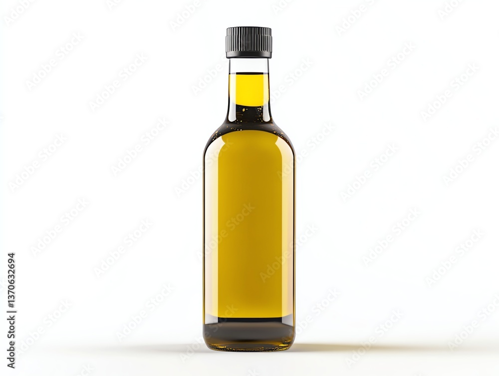Olive Oil Bottle Product Shot on White Background for Culinary Use