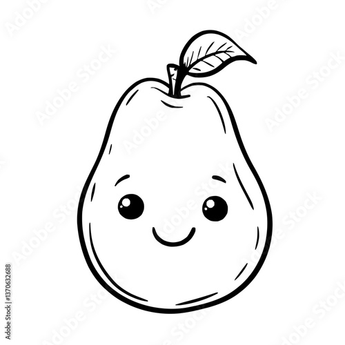 Cute Kawaii Pear Illustration