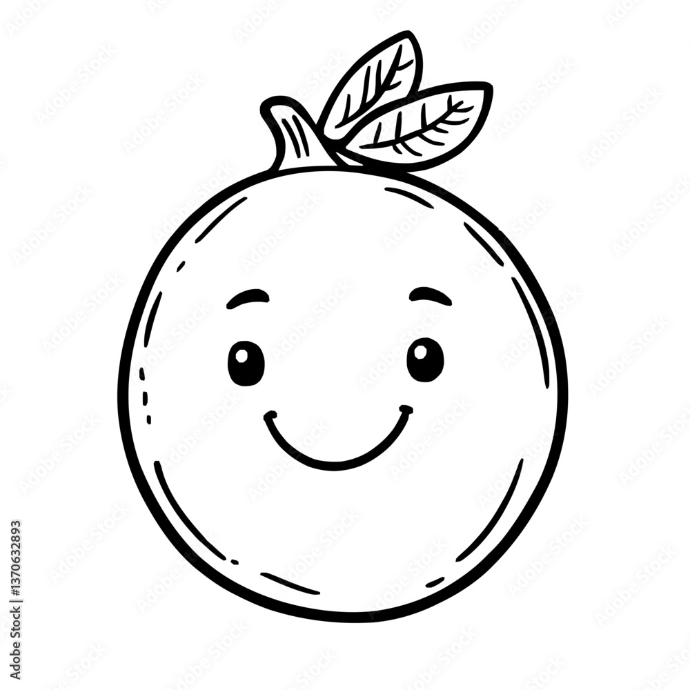 Fototapeta premium Cute Kawaii Lemon Illustration