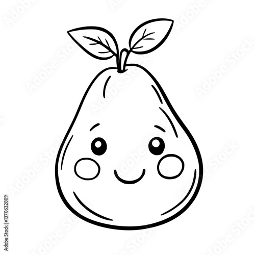 Cute Kawaii Pear Illustration