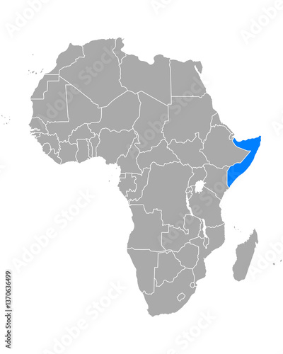 Karte von Somalia in Afrika