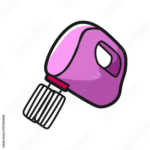 purple hand mixer cartoon facing left simple