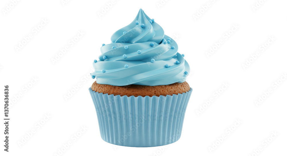 Isolated Blue Cupcake Isolated Blue Cupcake