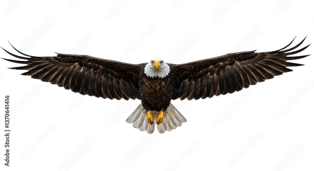 Naklejka premium Isolated Bald Eagle in Flight