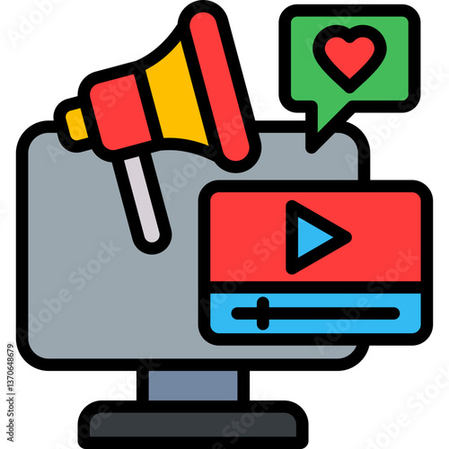 Display Ads lineal color icon