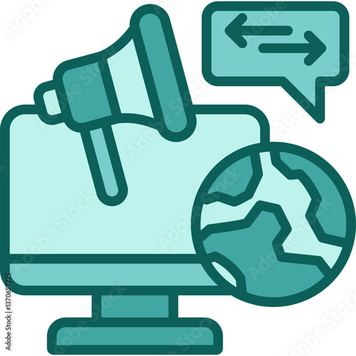 Online Advertising solid icon