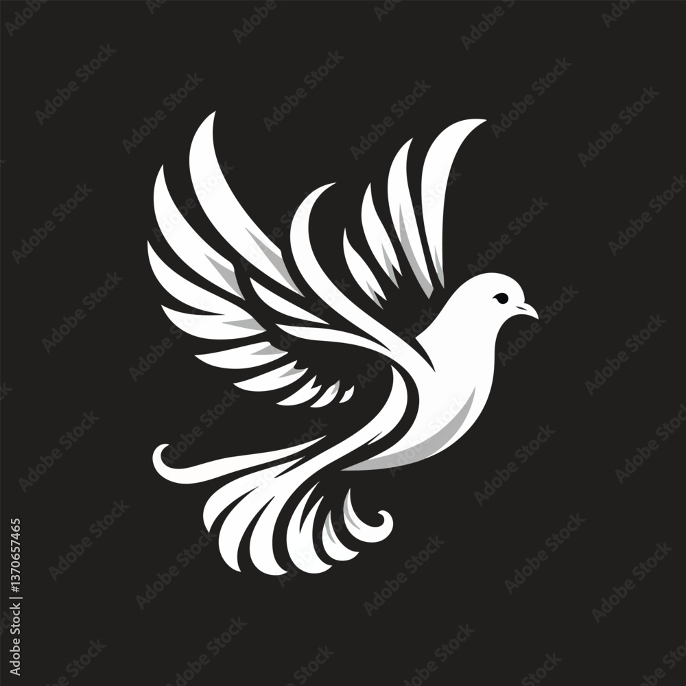 Fototapeta premium Vector silhouette of a dove