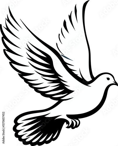 Vector silhouette of a dove