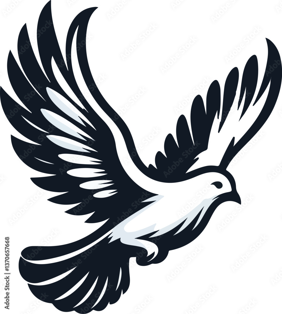 Obraz premium Vector silhouette of a dove