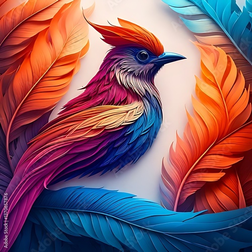 close up of colorful feather
