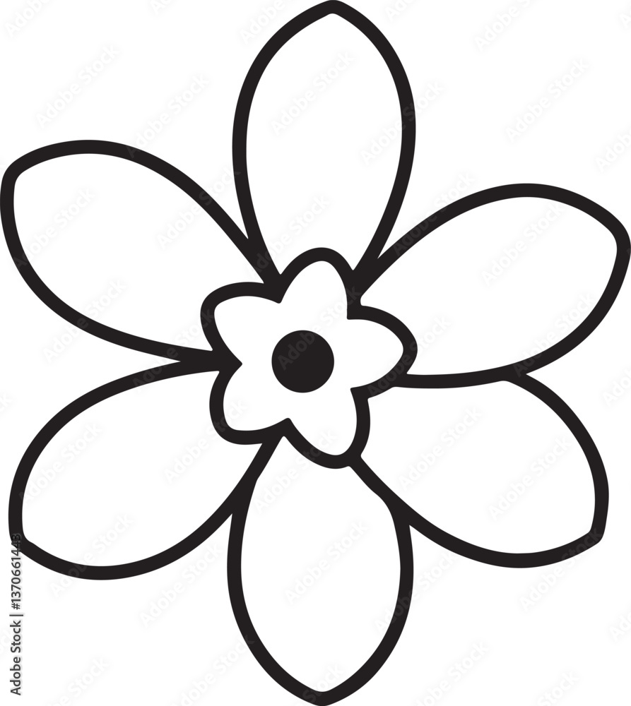 A vector floral illustration of a black and white flower silhouette evokes spring's beauty A vector floral illustration of a black and white flower silhouette evokes spring's beauty