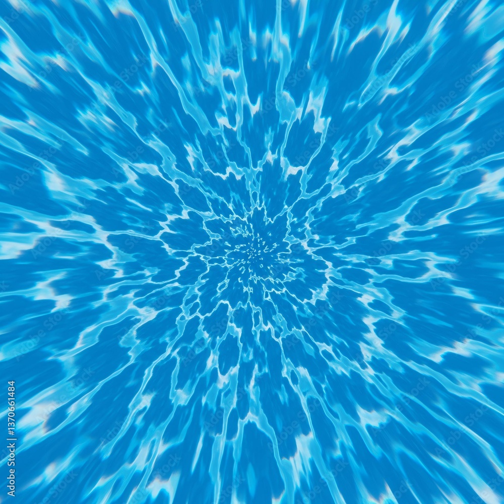 Abstract image of icy blue energy radiating outwards from a central white light - a background material expressing extreme winter, an ice world, or a cooling effect Abstract image of icy blue energy radiating outwards from a central white light - a background material expressing extreme winter, an ice world, or a cooling effect