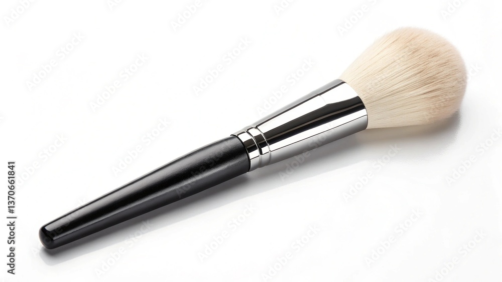 Makeup brush with soft bristles (mockup, white background) Makeup brush with soft bristles (mockup, white background)