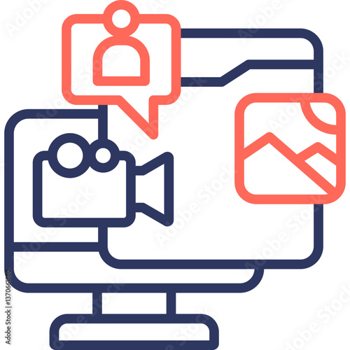 Native Ads line color icon