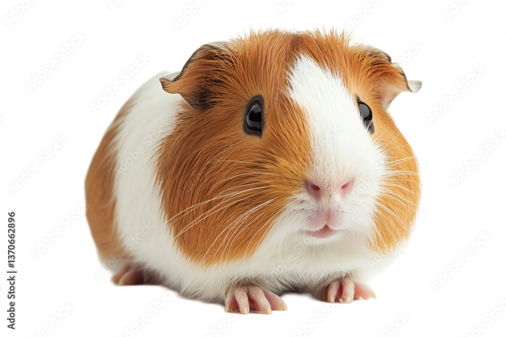 Guinea Pig Facing Forward on Transparent Background Guinea Pig Facing Forward on Transparent Background