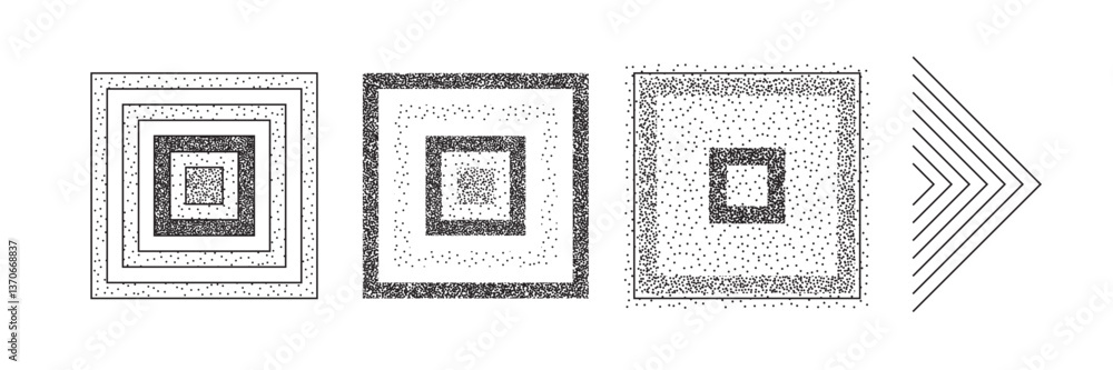 Dot halftone square gradient. Half tone texture background, stipple dot pattern, spot fade effect