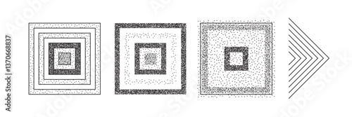 Obraz na płótnie Dot halftone square gradient. Half tone texture background, stipple dot pattern, spot fade effect w salonie
