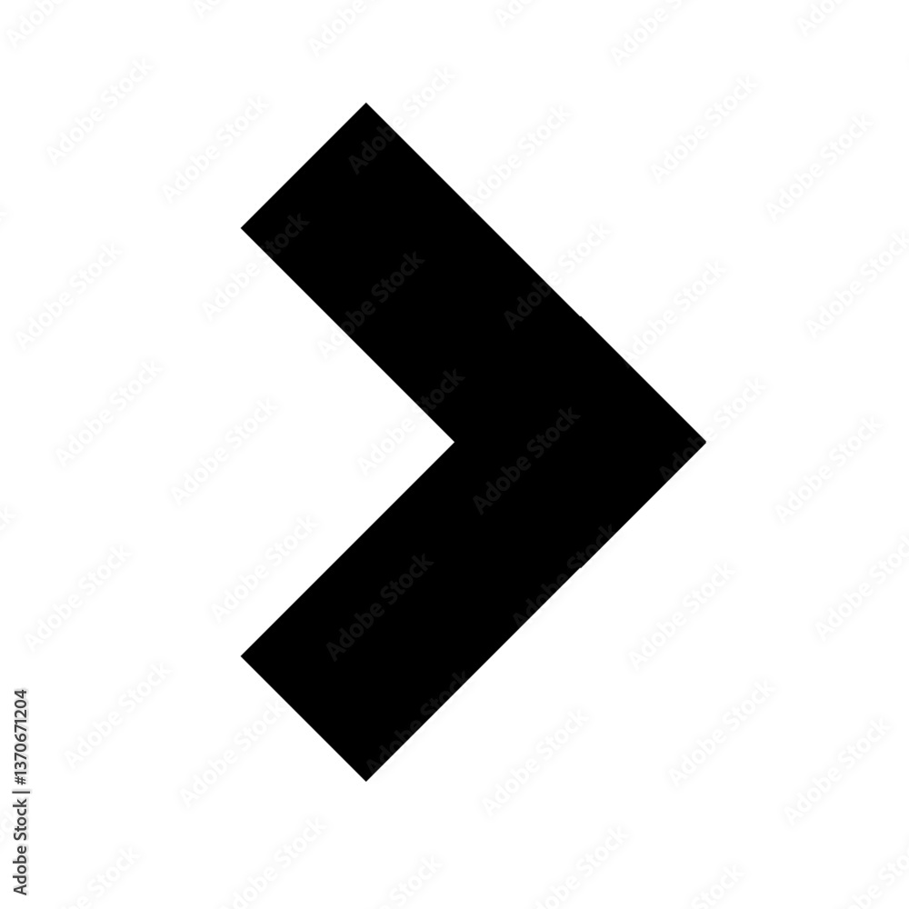 Obraz premium Single vector arrow for web design, minimalistic black right arrow on white background, simple graphic navigation element in modern style, perfect for web design, interfaces, presentations and pointer