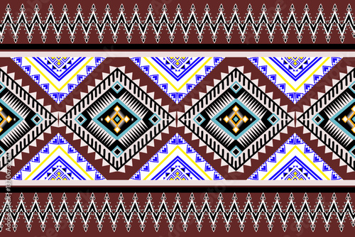 Abstract geometric ethnic pattern design. Aztec fabric carpet mandala ornaments ethnic textile decorations wallpaper. Tribal boho native turkey ethnic traditional embroidery vector background