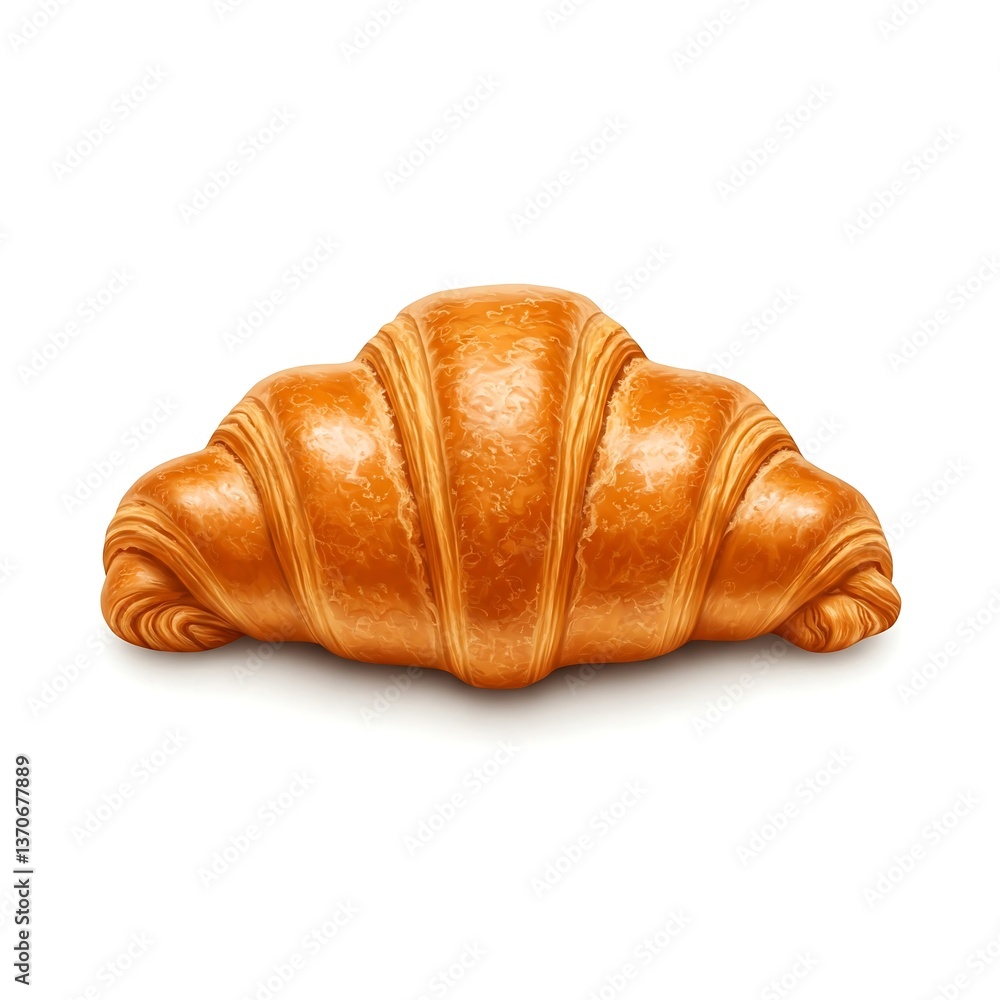 single croissant isolated on white background single croissant isolated on white background