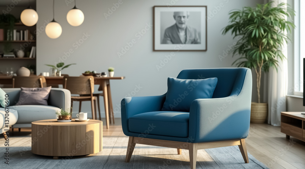 teal armchair in a sunlit living room teal armchair in a sunlit living room