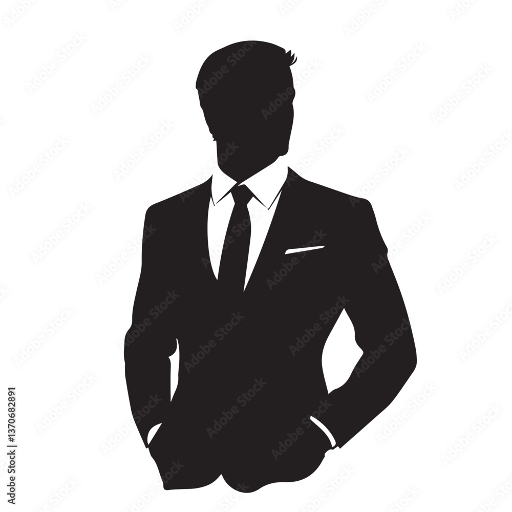 image of a respectable man in a business suit, black and white graphics, vector
image of a respectable man in a business suit, black and white graphics, vector