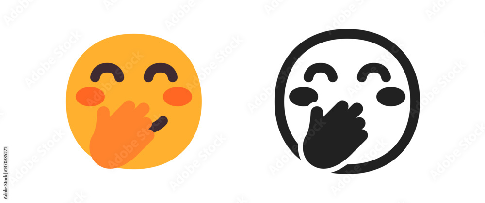 Smiling Face with Hand Over Mouth Smiling Face with Hand Over Mouth