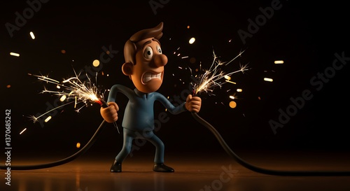 Shocking Surprise: A Claymation Figure's Electrifying Mishap