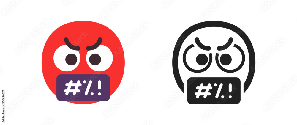 Face with Symbols Over Mouth Face with Symbols Over Mouth