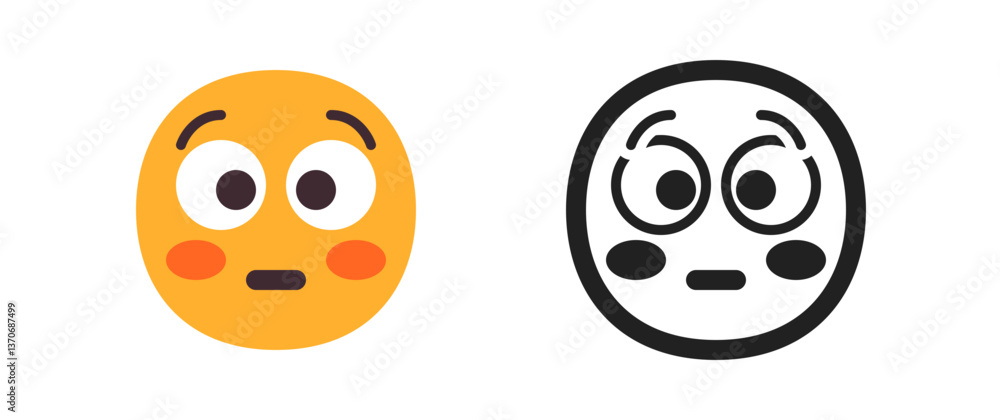 Flushed Face with Wide Eyes Flushed Face with Wide Eyes