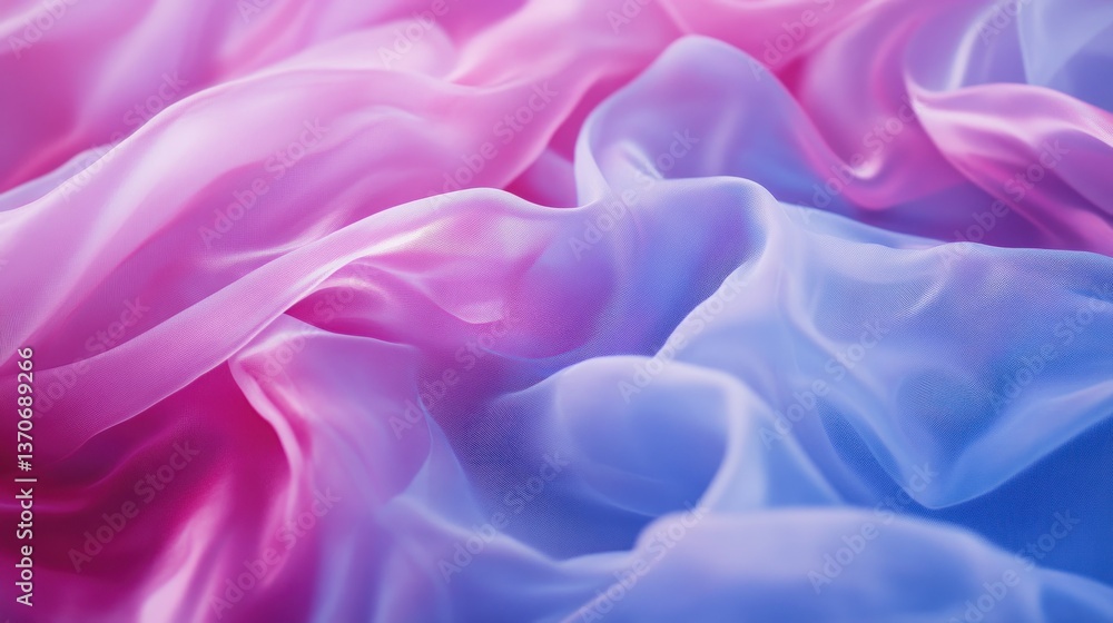 Obraz premium Two colors of flowing fabric with soft light and shadows