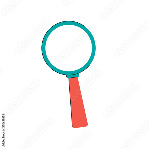 Magnifying Glass Vector Icon - Zoom, Search, Detective, Inspection, Lens, Analysis - Clean Flat Design, Scalable Clipart, EPS/SVG/AI