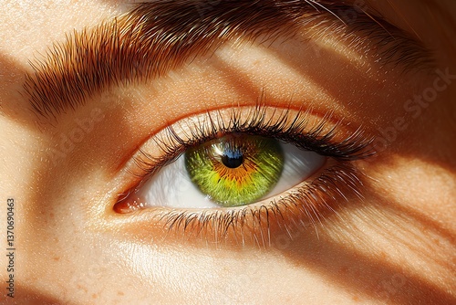 Sunlit Green Eye Closeup.