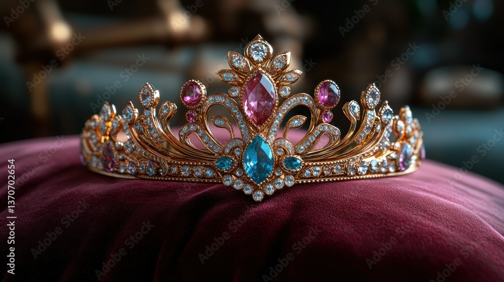 Obraz premium Luxurious tiara with gemstones