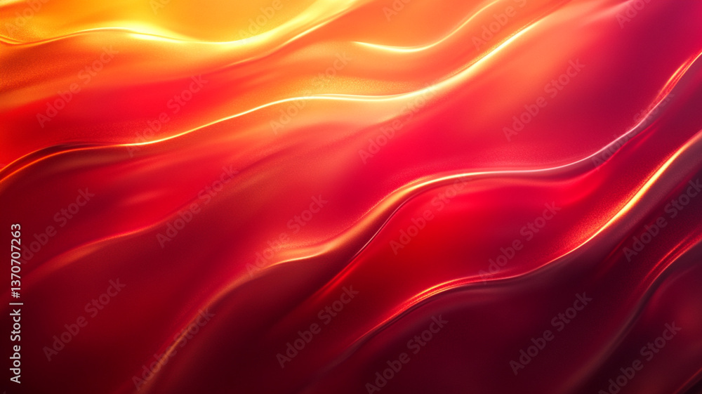 Obraz premium A glossy background of deep red and yellow gradients. The background has a smooth, glossy surface that reflects light like glass