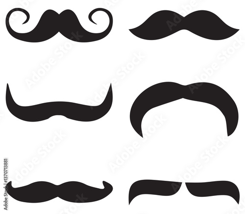 set of mustache. collection of black mustache element. Set of moustache icons