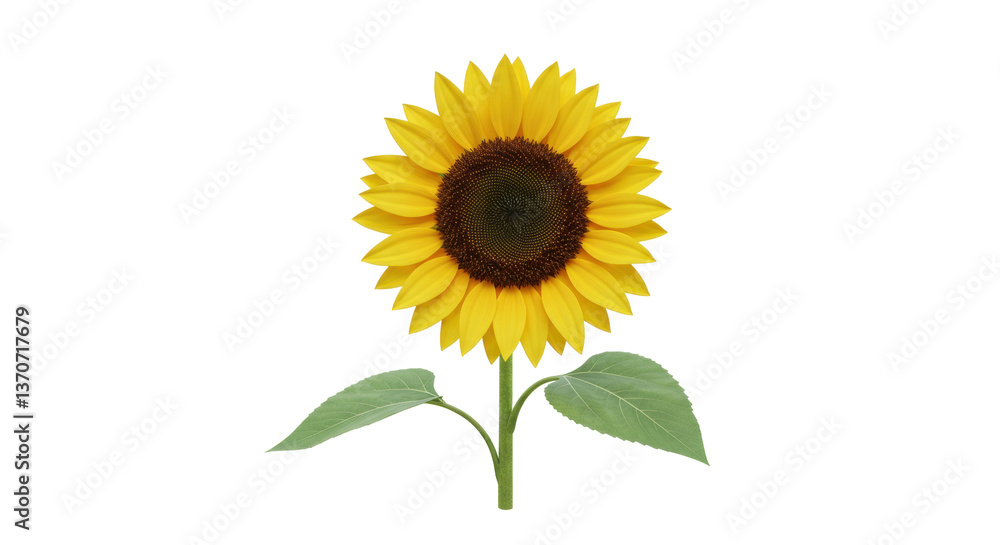 Fototapeta premium Isolated Bright Yellow Sunflower