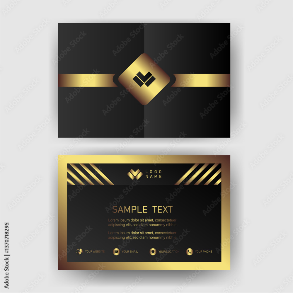 Elegant Black and Gold Business Card Design (12) Elegant Black and Gold Business Card Design (12)