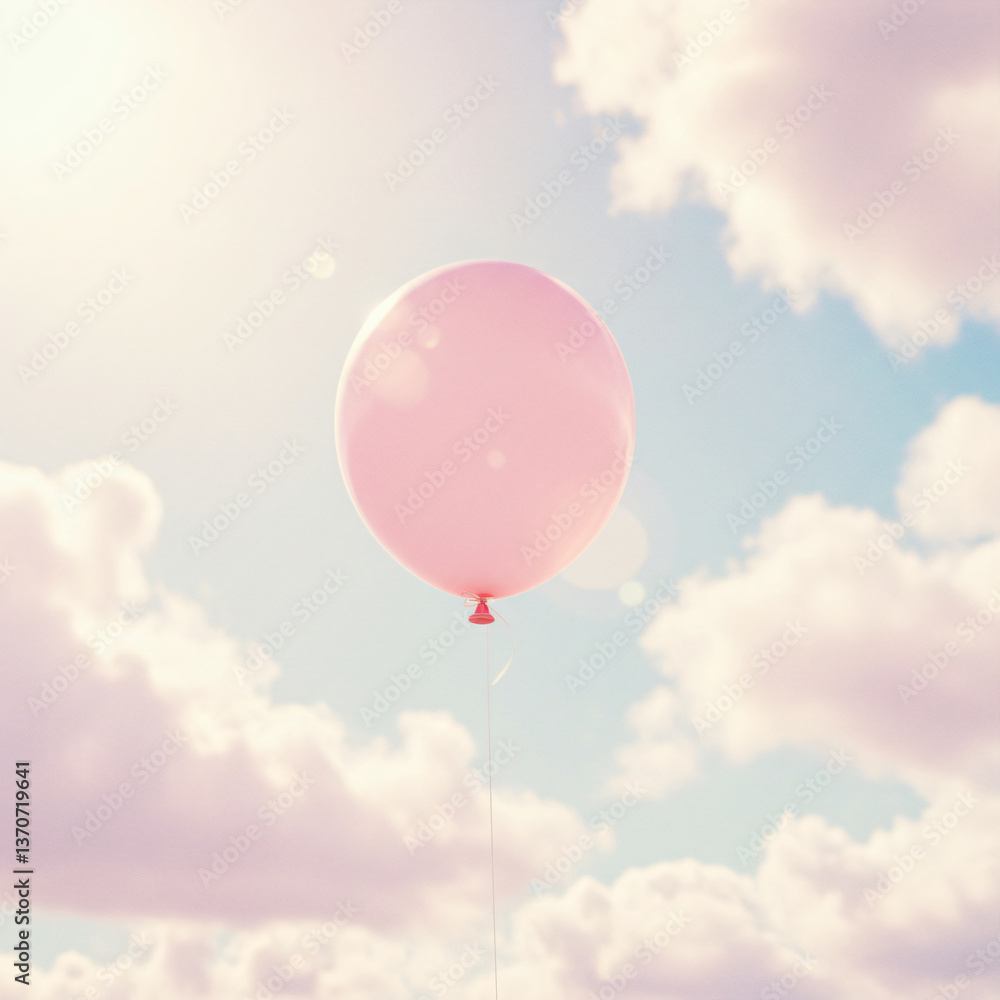 Naklejka premium Cute pink balloon