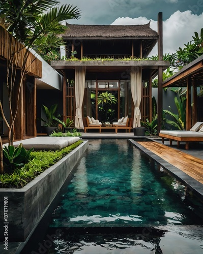 swimming pool in hotel resort