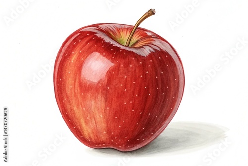 Apple on transparent background side view 
