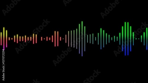 sound waves. Abstract music wave, radio signal frequency and digital voice visualization. Monochrome volume audio lines, soundwaves rhythm isolated on black background.