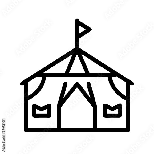 military tent pictogram isolated on transparent background 
